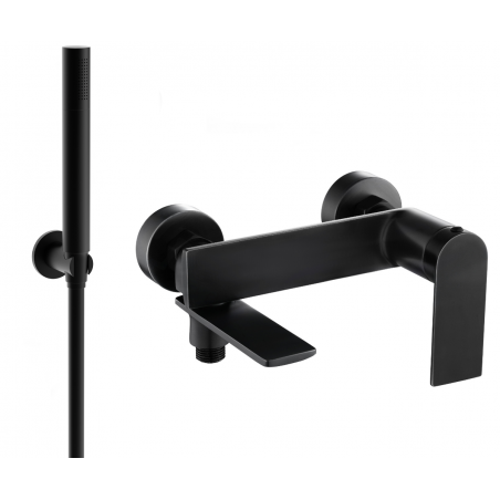Mexen Zero R70 bathtub faucet with shower set, black - 7113R70-70