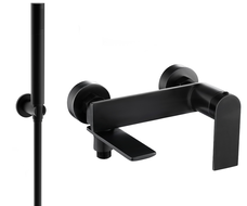 Mexen Zero R70 bath tap with shower set, black - 7113R70-70