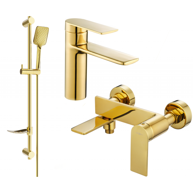 Mexen Zero DF62 bathtub set, Gold - 71103DF62-50