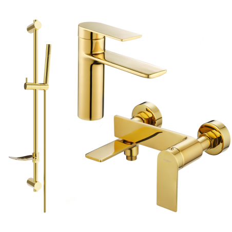 Mexen Zero DF70 bath set, gold - 71103DF70-50