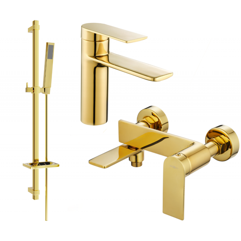 Mexen Zero DQ02 bathtub set, Gold - 71103DQ02-50