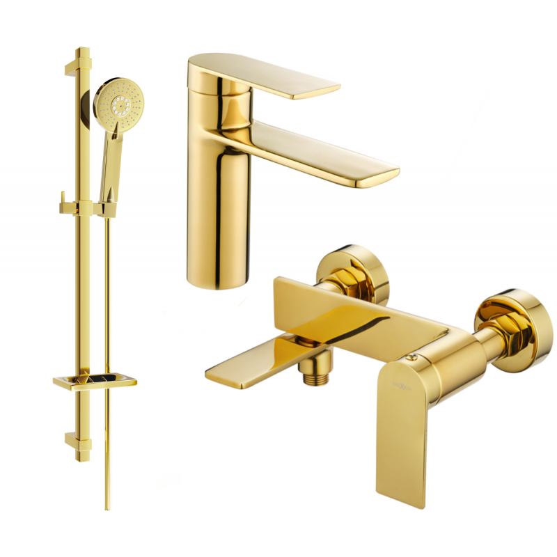 Mexen Zero DQ40 bath set, gold - 71103DQ40-50