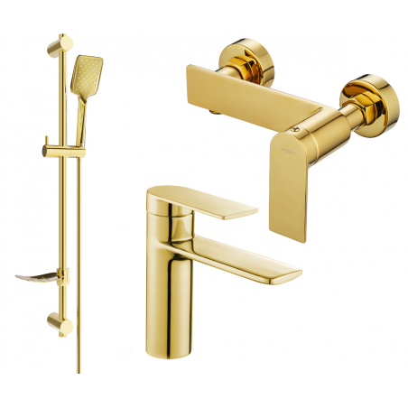 Mexen Zero DF62 shower set, Gold - 71104DF62-50
