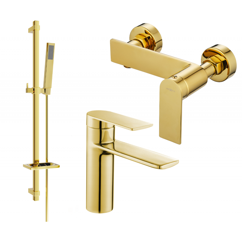 Mexen Zero DQ02 shower set, Gold - 71104DQ02-50