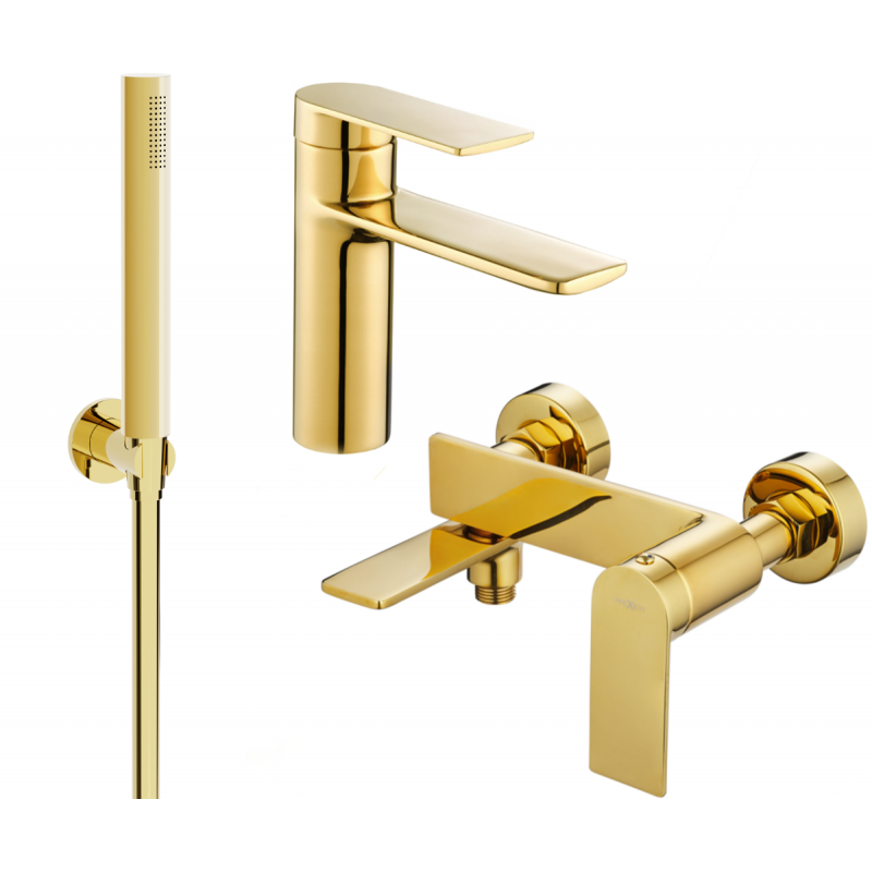 Mexen Zero R70 bathtub set, Gold - 71103R70-50