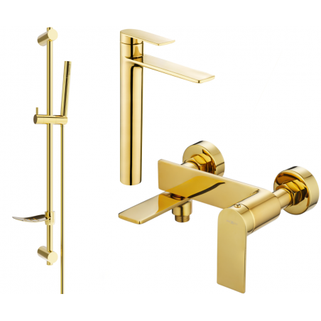 Mexen Zero DF70 bathtub set, Gold - 7113DF70-50