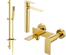 Mexen Zero DQ02 bath set, gold - 7113DQ02-50