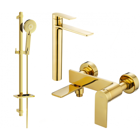 Mexen Zero DQ40 bathtub set, Gold - 7113DQ40-50