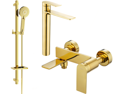 Mexen Zero DQ40 bathtub set, Gold - 7113DQ40-50