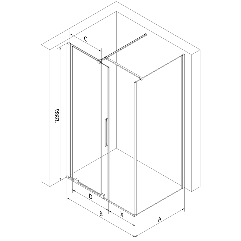Mexen Velar sliding shower enclosure 110 x 110 cm, frost, brushed gun gray - 871-110-110-31-66