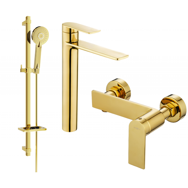 Mexen Zero DQ40 shower set, Gold - 71114DQ40-50
