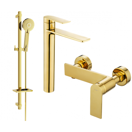 Mexen Zero DQ40 shower set, Gold - 71114DQ40-50