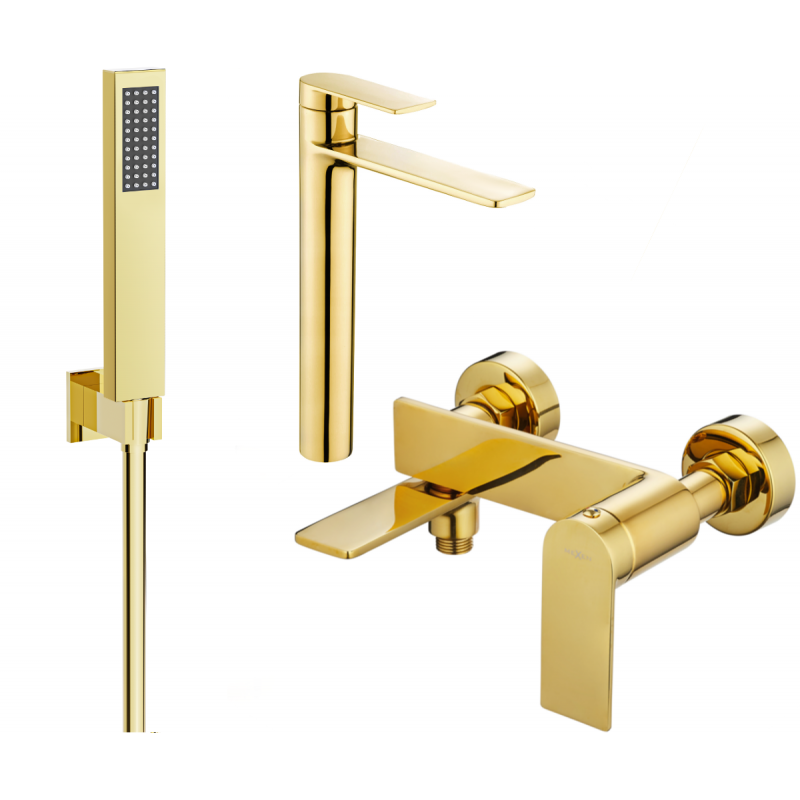 Mexen Zero R02 bath set, gold - 71113R02-50