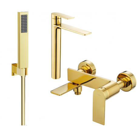 Mexen Zero R02 bath set, gold - 71113R02-50
