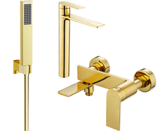 Mexen Zero R02 bath set, gold - 71113R02-50