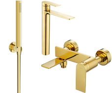 Mexen Zero R70 bathtub set, Gold - 71113R70-50