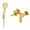 Mexen Zero R40 bath tap with shower set, gold - 7113R40-50