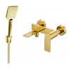 Mexen Zero R62 bathtub tap with shower set, gold - 7113R62-50