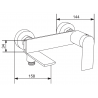 Mexen Zero R70 bathtub mixer tap with shower head, Gold - 7113R70-50