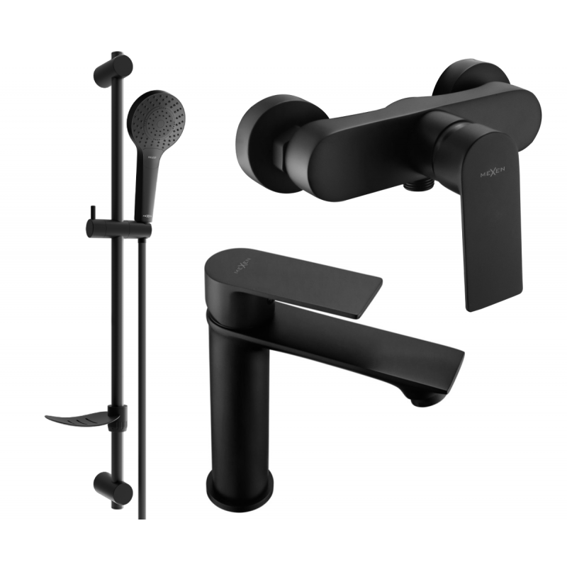 Mexen Royo DF05 shower set, Black - 72204DF05-70