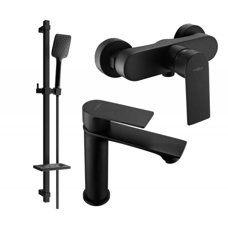 Mexen Royo DQ62 shower set, Black - 72204DQ62-70
