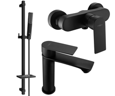 Mexen Royo DQ72 shower set, Black - 72204DQ72-70