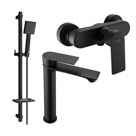 Mexen Royo DQ45 shower set, Black - 72214DQ45-70
