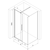 Mexen Velar Sliding Shower Enclosure 110 x 85 cm, Frosted, Gun Metal - 871-110-085-31-95