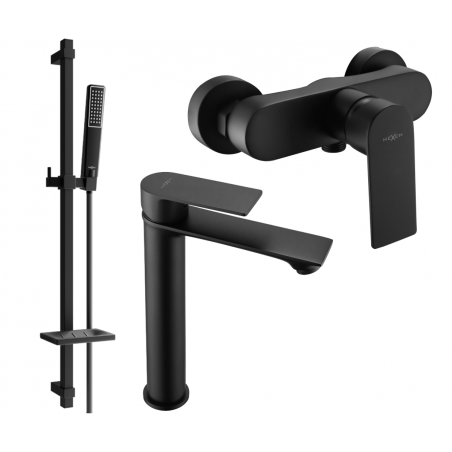 Mexen Royo DQ72 shower set, Black - 72214DQ72-70
