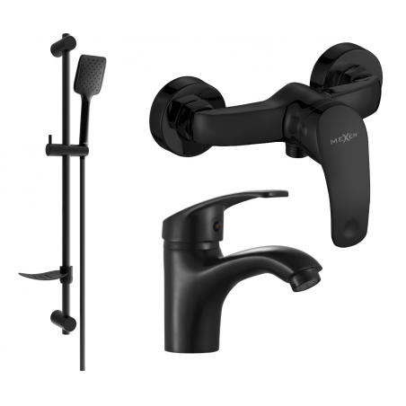 Mexen Fabia DF62 shower set, Black - 746504DF62-70