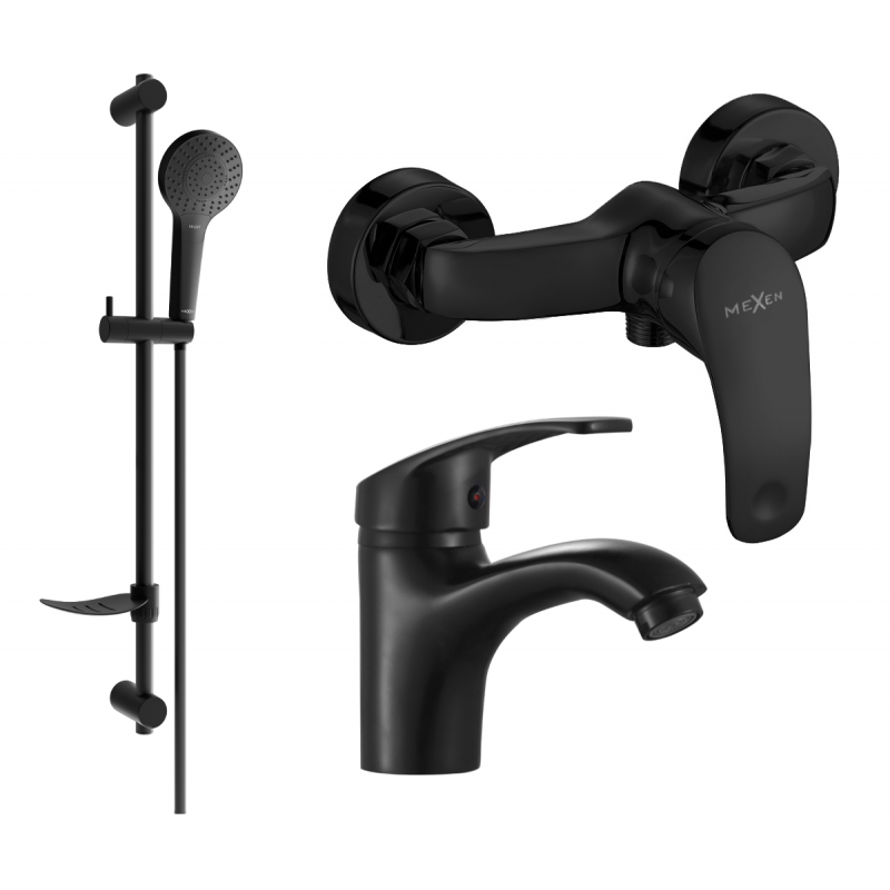 Mexen Fabia DF05 shower set, Black - 746504DF05-70