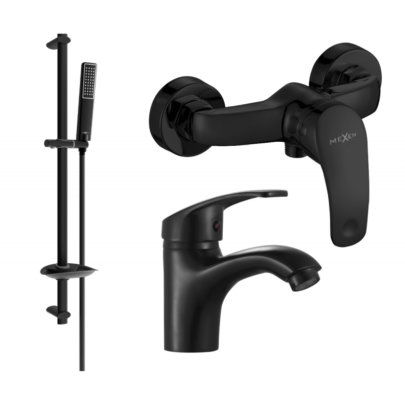 Mexen Fabia DB72 shower set, Black - 746504DB72-70