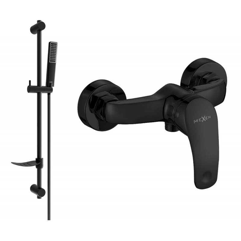 Mexen Fabia DF72 shower faucet with shower set, black - 74654DF72-70