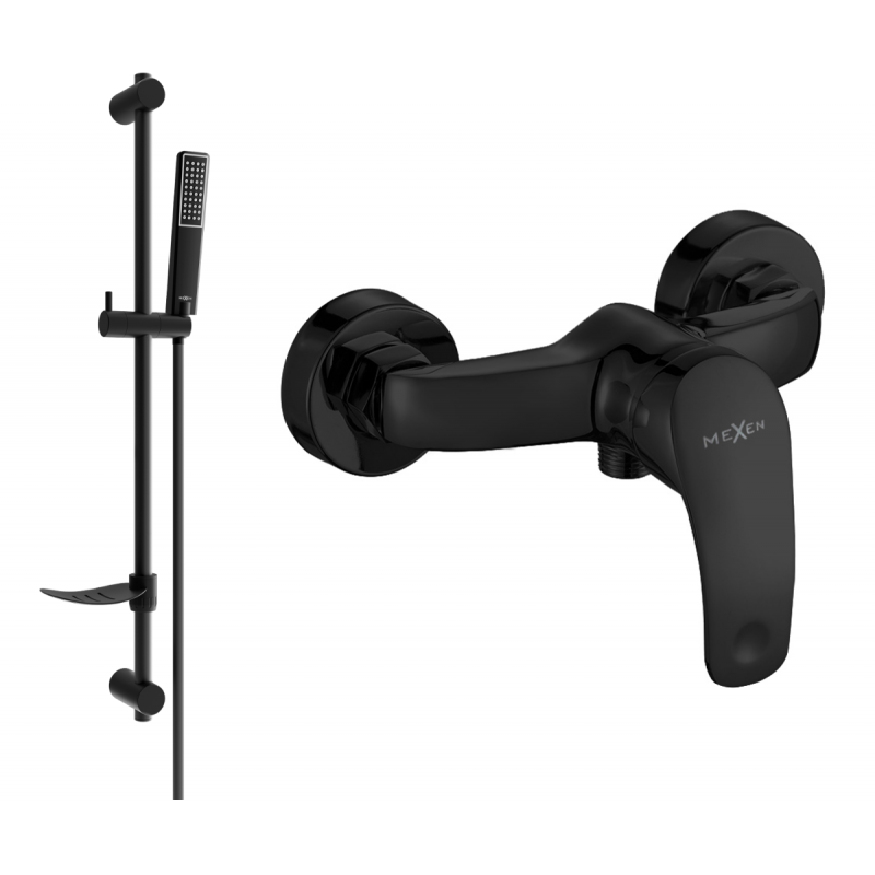 Mexen Fabia DF72 shower mixer tap with shower head, Black - 74654DF72-70
