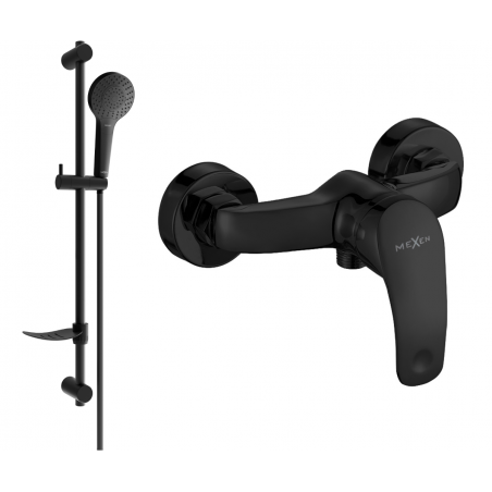 Mexen Fabia DF05 shower mixer tap with shower head, Black - 74654DF05-70