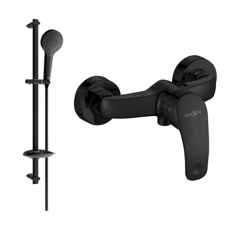 Mexen Fabia DB05 shower mixer tap with shower head, Black - 74654DB05-70