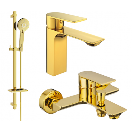 Mexen Alexa DQ40 bathtub set, Gold - 71203DQ40-50