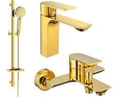 Mexen Alexa DQ40 bathtub set, Gold - 71203DQ40-50
