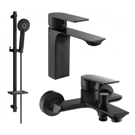 Mexen Alexa DQ40 bathtub set, Black - 71203DQ40-70