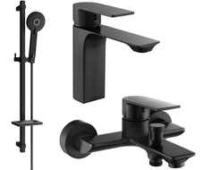 Mexen Alexa DQ40 bathtub set, Black - 71203DQ40-70