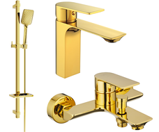 Mexen Alexa DQ62 bathtub set, Gold - 71203DQ62-50