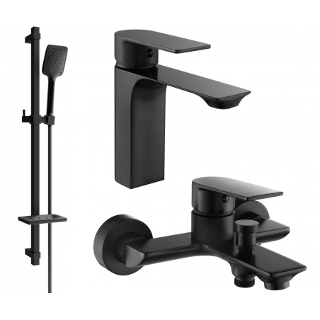 Mexen Alexa DQ62 bath set, black - 71203DQ62-70