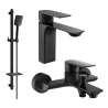 Mexen Alexa DQ62 bath set, black - 71203DQ62-70