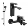 Mexen Alexa DS40 bath set, black - 71203DS40-70