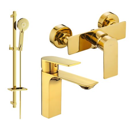 Mexen Alexa DQ40 shower set, Gold - 71204DQ40-50