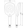 Mexen R-22 3-Function Shower Head, Black - 79522-70