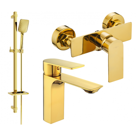 Mexen Alexa DQ62 shower set, Gold - 71204DQ62-50
