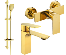 Mexen Alexa DQ62 shower set, Gold - 71204DQ62-50