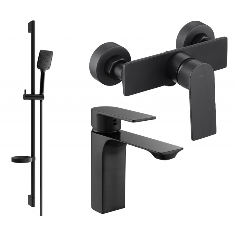 Mexen Alexa DS62 shower set, Black - 71204DS62-70