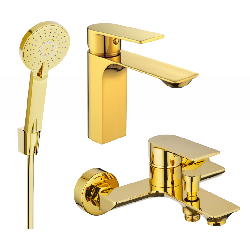 Mexen Alexa R40 bathtub set, Gold - 71203R40-50